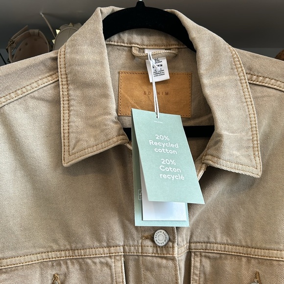 H&M tan jean jacket size S NEW with tags - Picture 2 of 5